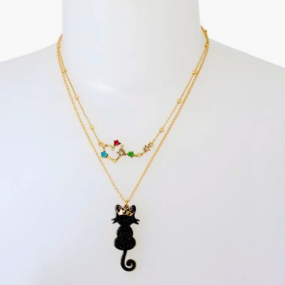 New BETSEY JOHNSONCat Necklace Set 2 Piece